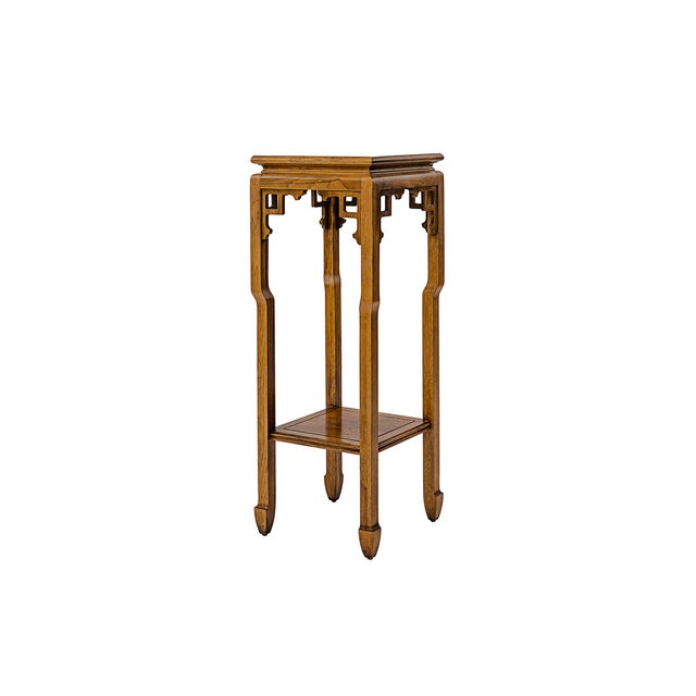 Vintage Ming Dynasty Reproduction Pedestal or Plant Stand. Featuring Ru Yi Apron wood work meaning "as you wish"- an...