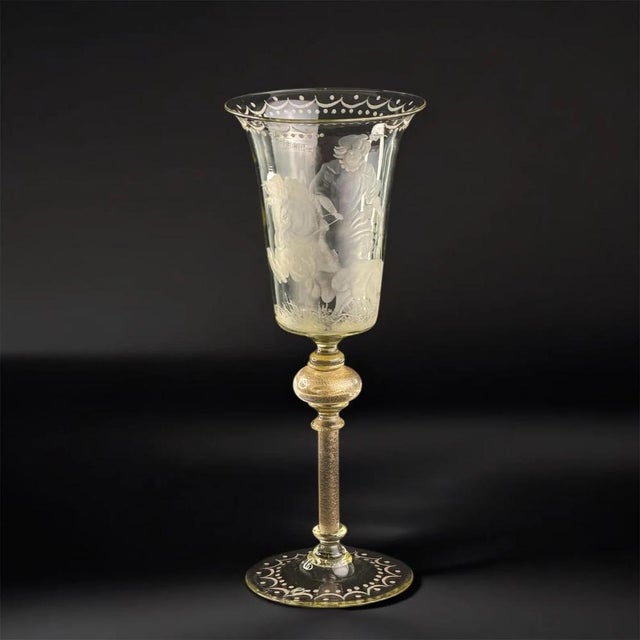 Antique Bohemian Hand-Blown Engraved Goblet with Hunter and Horse, 1830s For Sale - Image 14 of 14