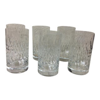 1990s Rogaska Crystal Stacatto Highball Tumblers- Set of 6 For Sale