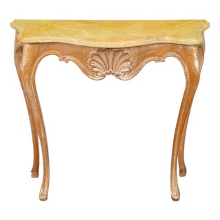 Decorative Crafts Inc. Louis XV Style Faux Marble Top Console For Sale