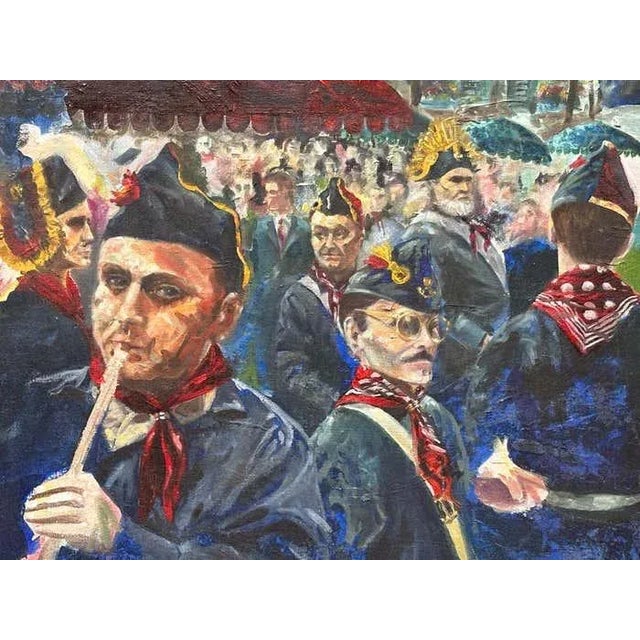 The painting "Military Joy" offers a poignant testimonial into a moment in history, capturing the spirit of celebration...