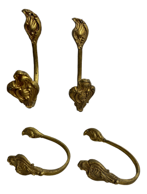 Bronze Coat Hooks, 1890s, Set of 4