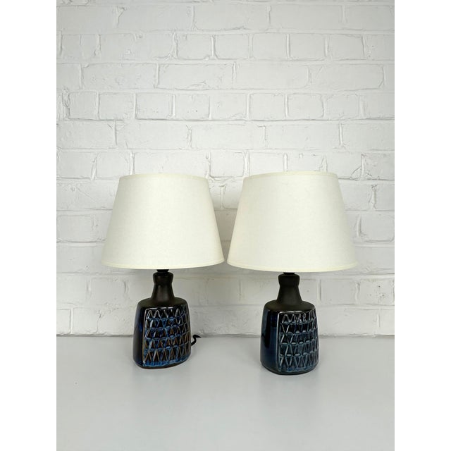Mid-Century Modern Ceramic Model 1036 Table Lamps by Einar Johansen for Søholm, Denmark, 1960s, Set of 2 For Sale - Image 3 of 15