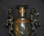 1950s Vintage Mixed Metal Vase French Style Urn With Figural Cherubs and Cranes For Sale - Image 5 of 17