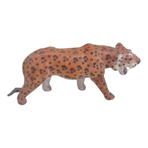 Mid Century Leather Tiger Statue