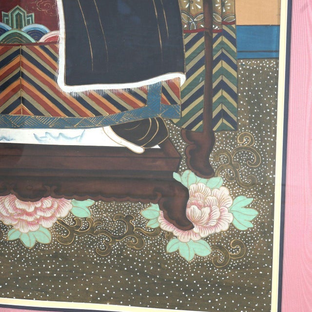 Pair of Chinese Deity Colored Prints With Gilt Frames Mid 20th Century For Sale - Image 10 of 12