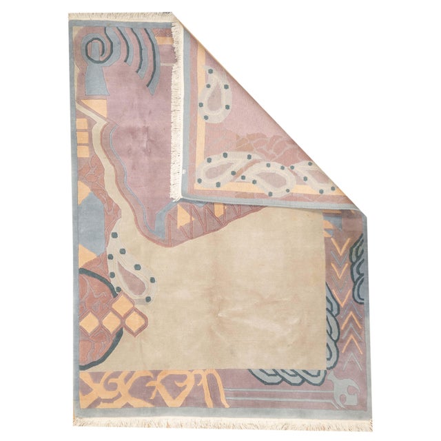 Tibetan Rug 5'9'' x 7'9''. The generally small rugs of the plateau region, with dragon, tantric and allover patterns....