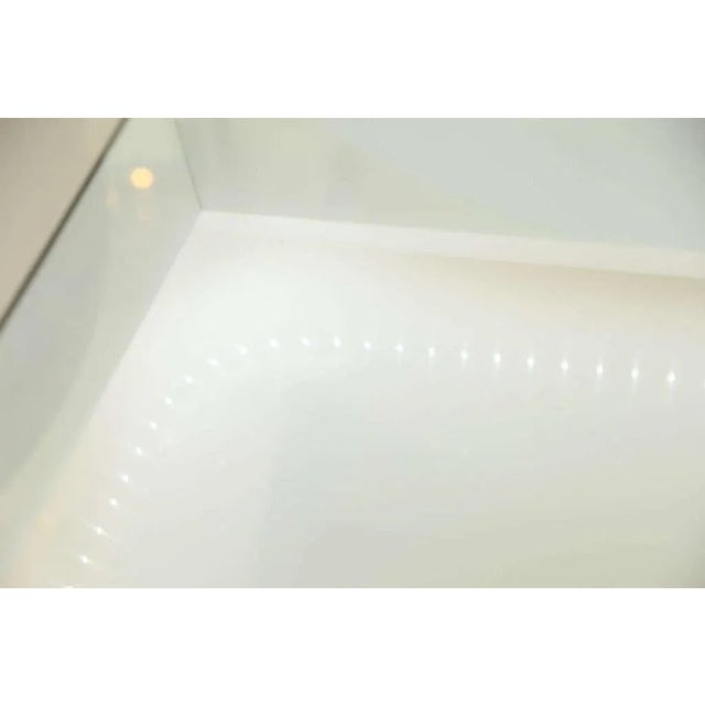 Metal Vintage Casa Bella White Lacquered Lighted Object Display Table For Sale - Image 7 of 10