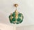 Turquoise 1970s Mid-Century Modern Style Teal Turquoise Hand-Painted Glass and Gold Floral Chandelier⁠ For Sale - Image 8 of 17