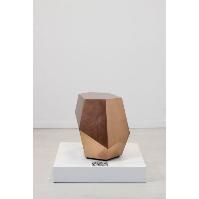Not Yet Made - Made To Order Three Rocks High Side Table in Aged Copper Leaf from Insidherland For Sale - Image 5 of 7