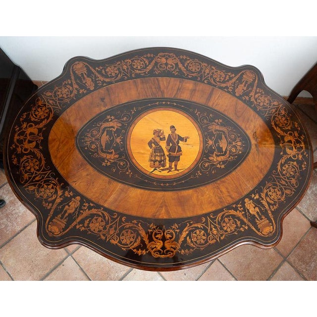 Antique Center Table in Exotic Woods, Nice, 19th Century For Sale - Image 3 of 8