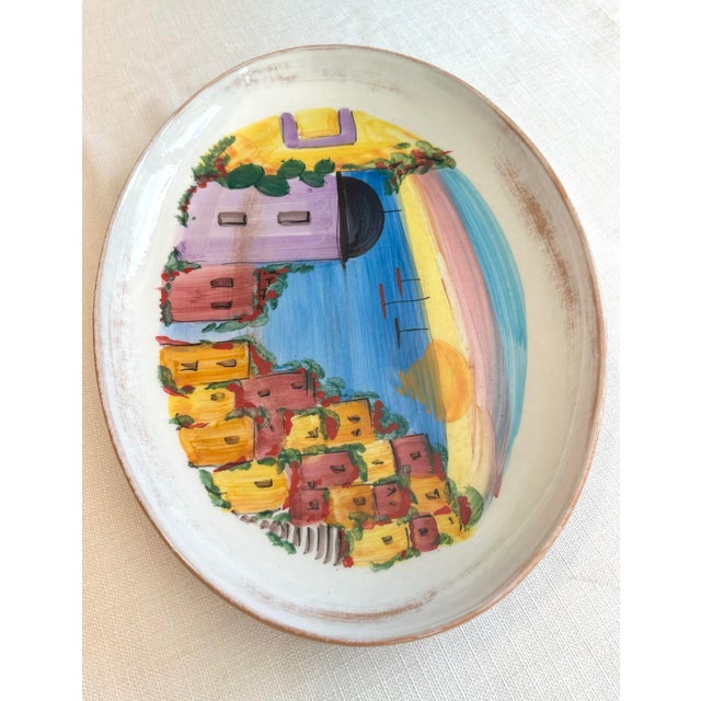 Mid-Century Modern Pair of Mid 20th Century Vietri La Fenice Italian Hand Painted Large Platters For Sale - Image 3 of 7