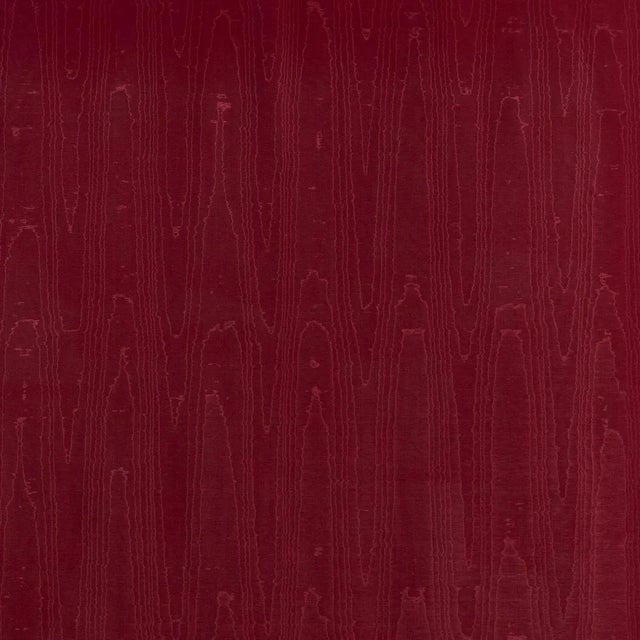 SAMPLE - Schumacher x Patterson Flynn Beau Cotton Linen Moire Fabric In Crimson For Sale