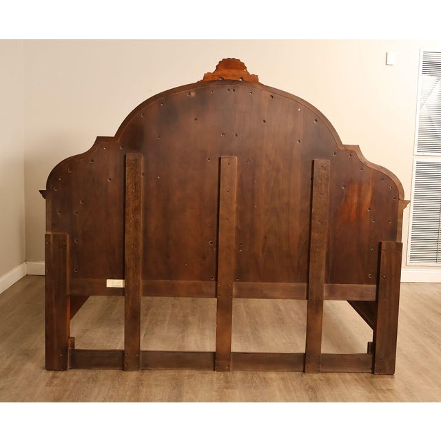 Brown Baroque Style King Size Mahogany High Back Carved Bed Frame For Sale - Image 8 of 18