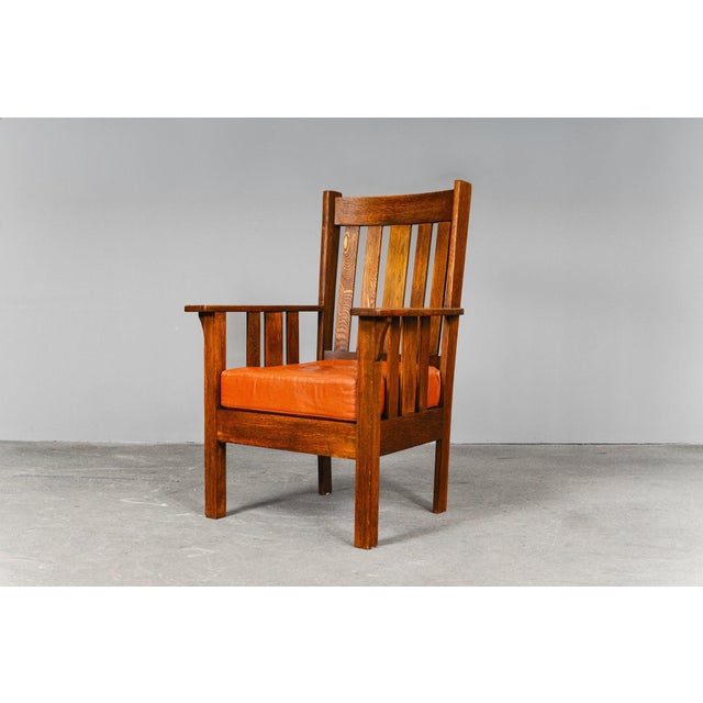 Brown Art Nouveau Chair in Oak For Sale - Image 8 of 18