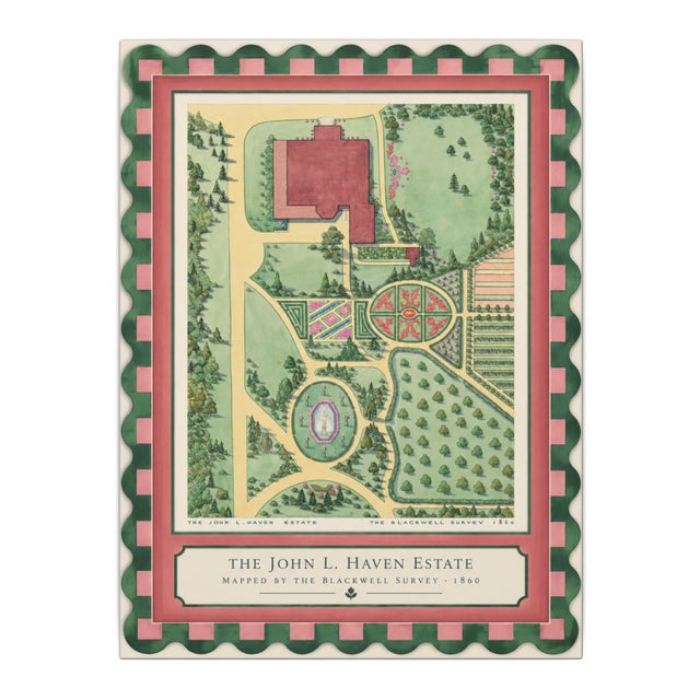 Atelier Aria Lumae the Grand Estate Cartography Set of 2 Shore Estate Faux Sculpted Border Fine Art Hge Gallery Board Print 18 X 24 For Sale - Image 13 of 18