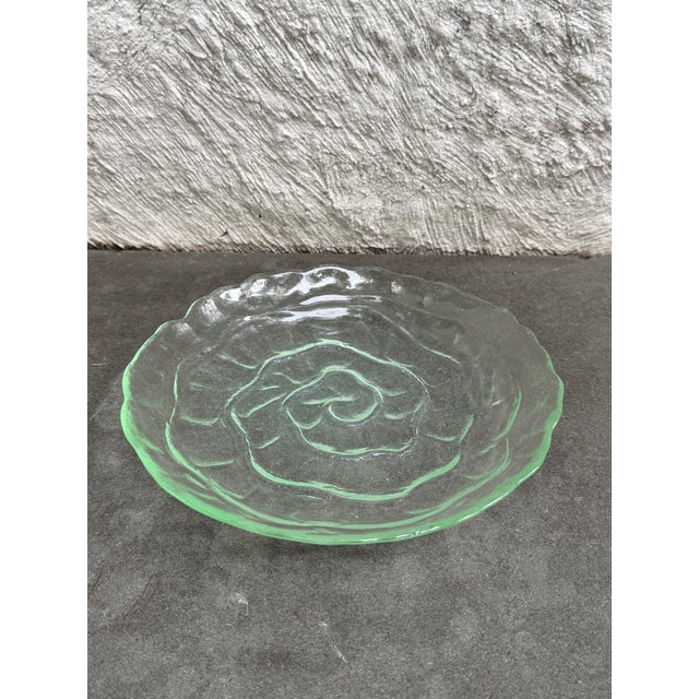 Consolidated Lamp & Glass Co. Vintage Consolidated Green Glass Plate Platter Old Spanish Catalonia 10” For Sale - Image 4 of 4