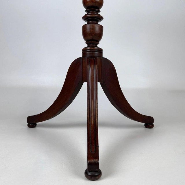 19th Century Antique English Octagonal Mahogany Tripod Side Table For Sale - Image 6 of 8