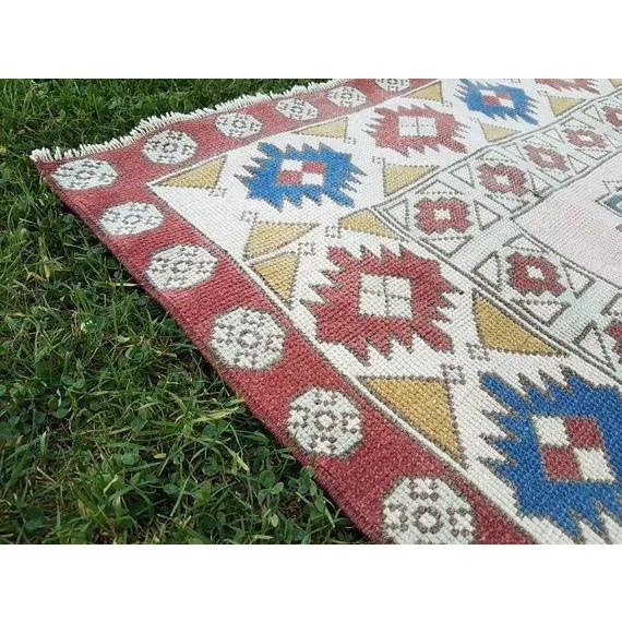 1970s Vintage Turkish Oushak Rug - 6′3″ × 6′9″ For Sale - Image 4 of 9