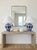 Modern Vintage Aalia Navy Blue and White Geometric Porcelain Ginger Jar Table Lamps - a Pair For Sale - Image 3 of 18