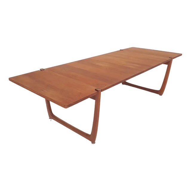 Large Teak Coffee Table by Peter Hvidt and Orla Molgaard Nielsen Model Fd 575 for France and Son, Denmark, 1950s For Sale