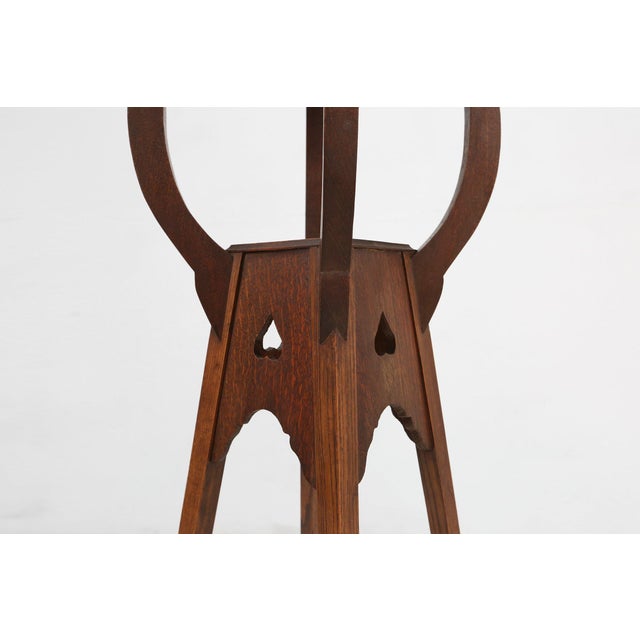 Brown Art Deco Console Table in Oak, France, 1940s For Sale - Image 8 of 12