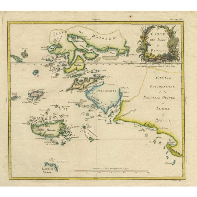 Antique Map of Raja Ampat, New Guinea, Bellin, and Papuan Islands, 1749 For Sale - Image 4 of 10