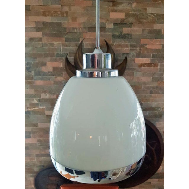 Glass & Metal Hanging Lamp by Pia Guidetti Crippa for Lumi, Italy, 1960s For Sale - Image 6 of 18