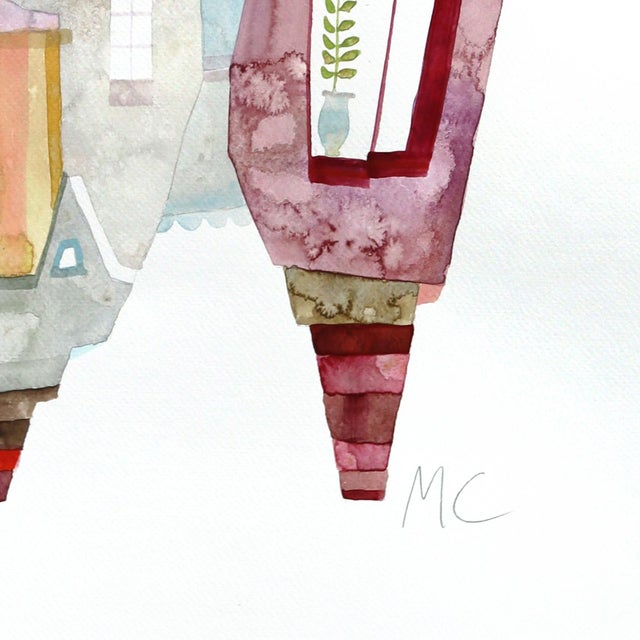 Texas Wildflowers - Original Architectural Floral Still Life Watercolor Painting For Sale - Image 4 of 6