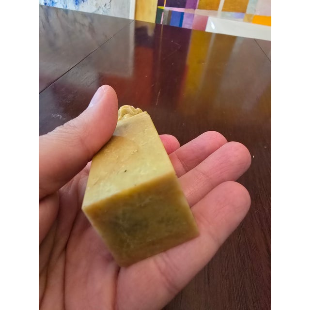 Tan Vintage Chinese Carved Lion Seal For Sale - Image 8 of 9