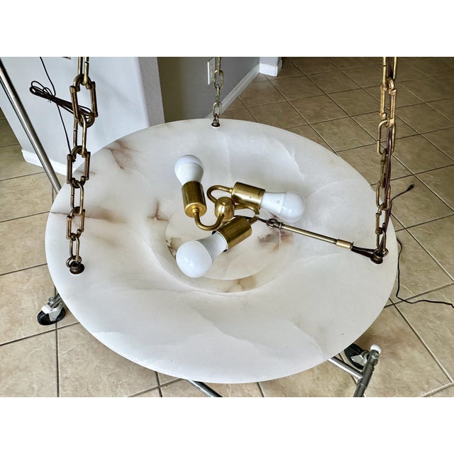 Large French Directoire Style Alabaster Pendant Chandelier For Sale - Image 16 of 17