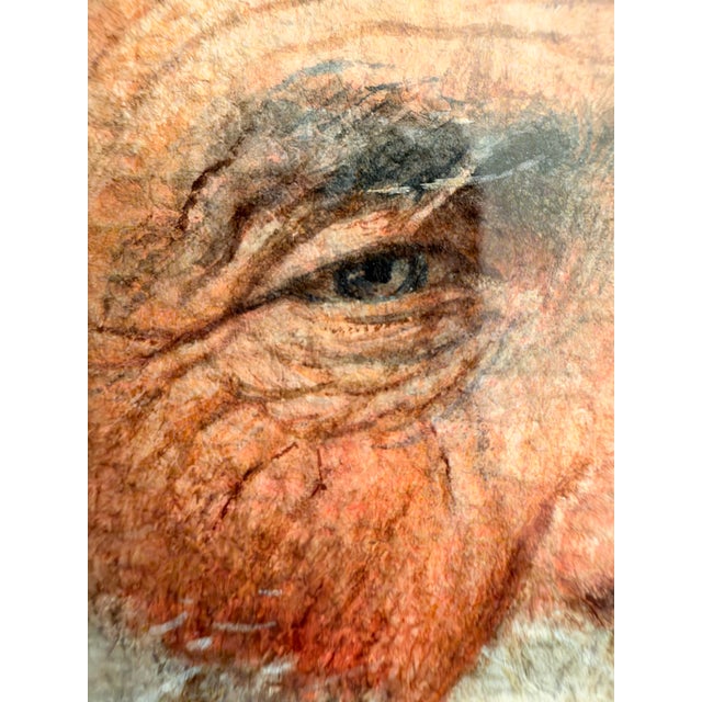 Linen Augusto Moriani (Italian, 1854–1913) Watercolor Portrait of Bearded Man With Pipe, Framed For Sale - Image 8 of 12