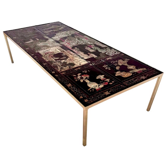 Chinese Large Gilt Iron and 18th-Century Coromandel Top Coffee Table For Sale - Image 3 of 11