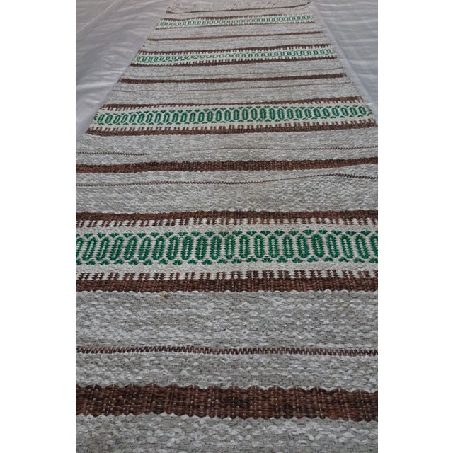 Rag Rug Swedish Mid Century Vinyl For Sale - Image 4 of 6