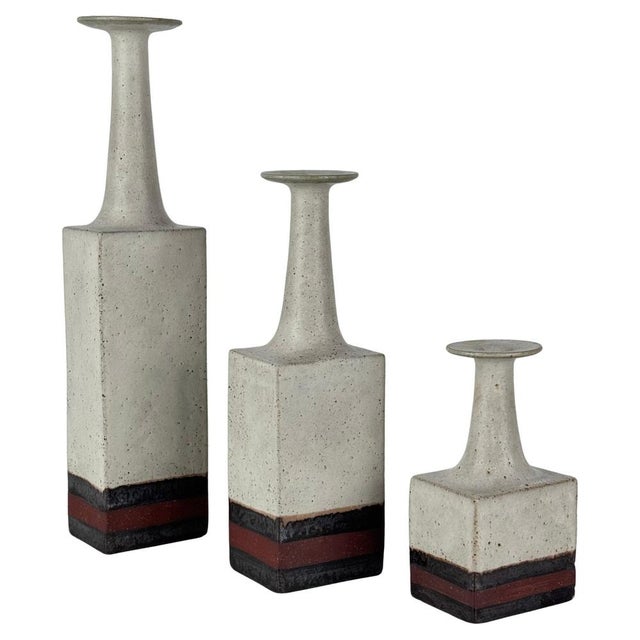 Vintage Ceramic Monofiore Vases by Bruno Gambone, 1960s, Set of 3 For Sale - Image 16 of 16