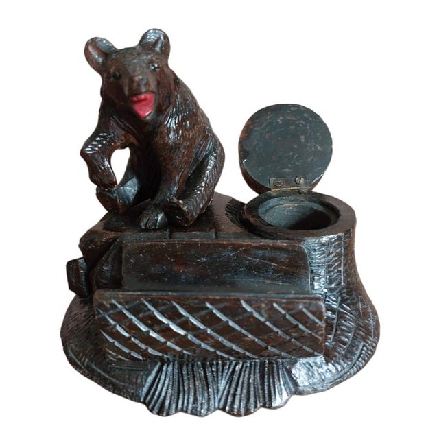 Black Forest Inkwell Bear, 1950s For Sale - Image 4 of 6