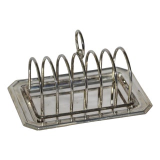 Silver Toast Rack with Tray, 1950s For Sale