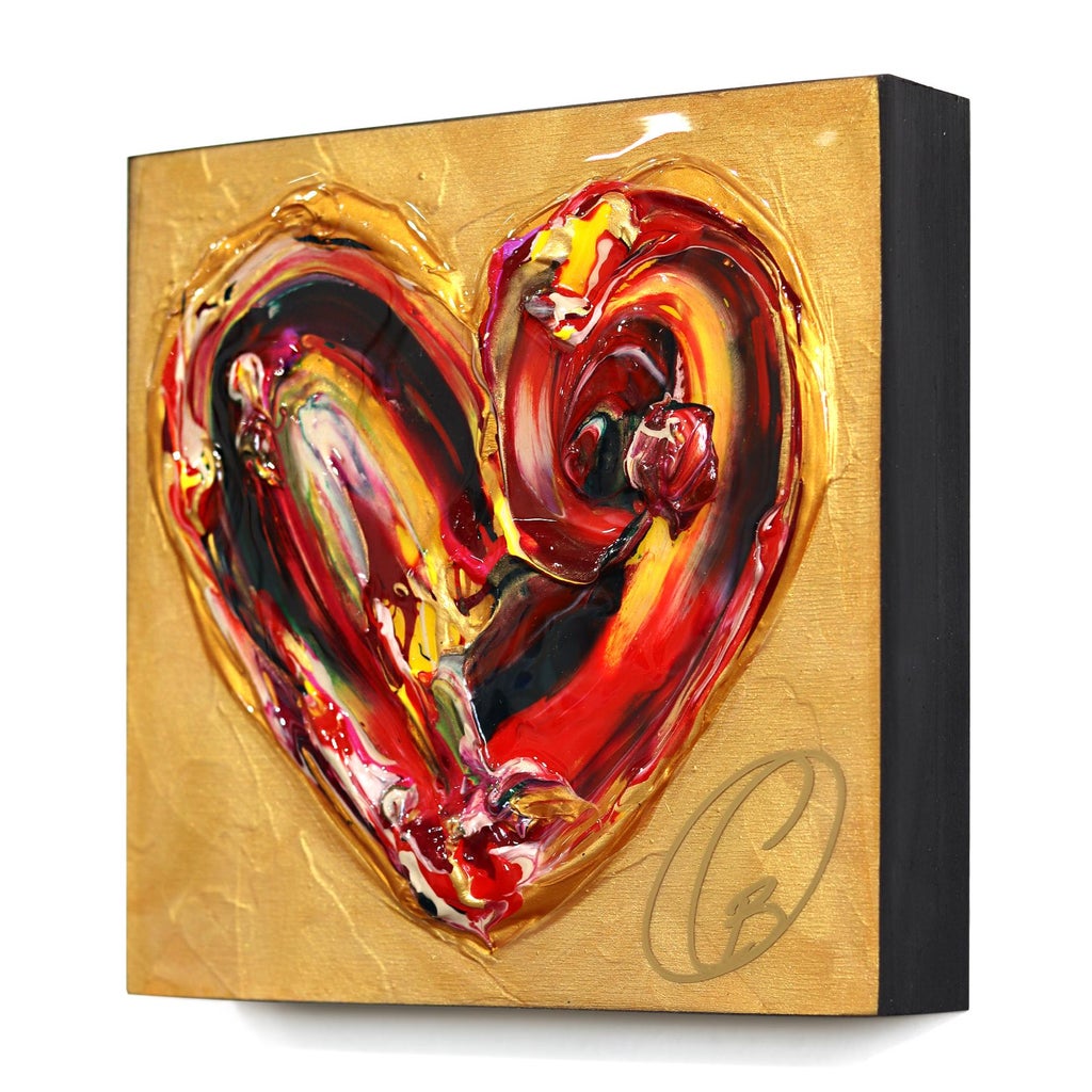 Divine Spark of Love XXXXX - Original Heart Pop Art Mixed Media
