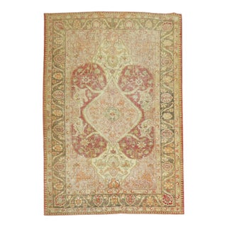 Early 20th Century Traditional Shabby Chic Turkish Rug - 7'1" x 9'11" For Sale