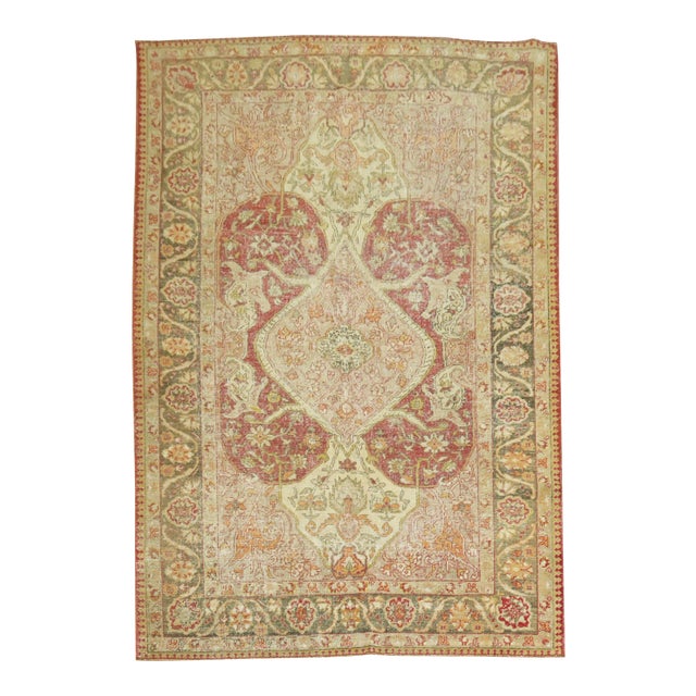 Early 20th Century Traditional Shabby Chic Turkish Rug - 7'1" x 9'11" For Sale