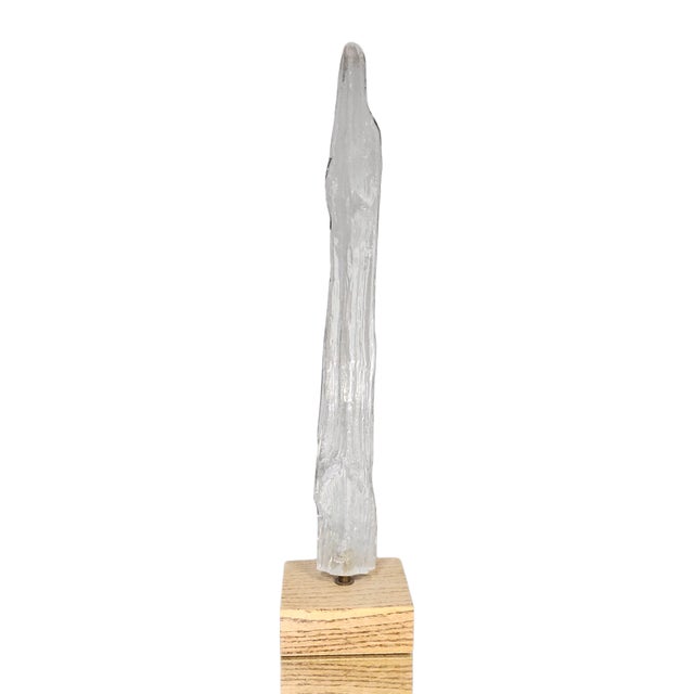 Late 20th Century Bengt Edenfalk for Skruf Modernist Swedish Glass Ice Sculpture, Signed Scandinavian Design For Sale - Image 5 of 8