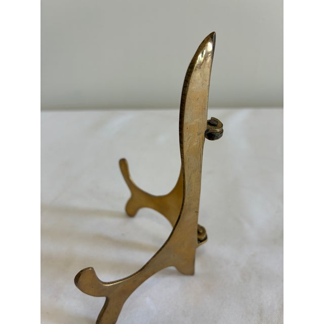 Metal Vintage Brass Folding Display Easel – Adjustable 5” Stand For Sale - Image 7 of 8
