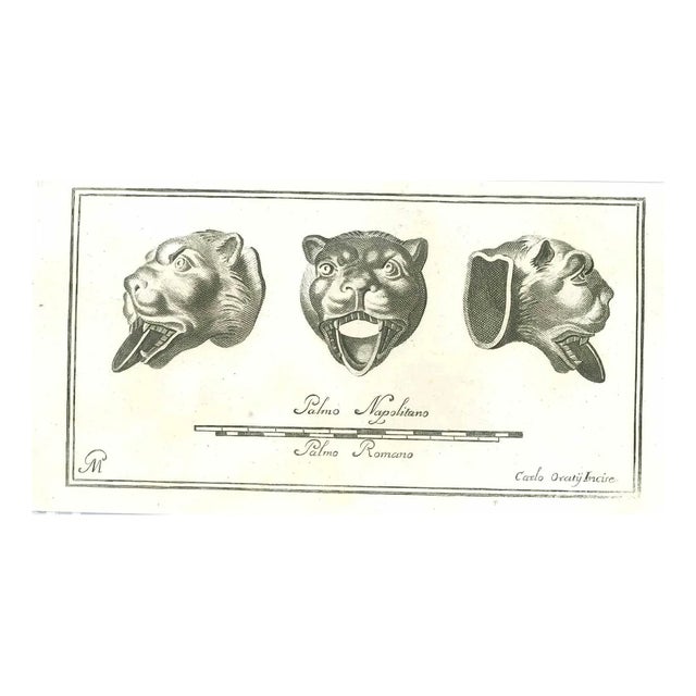 Carlo Oraty, Ancient Roman Relief, Original Etching, 18th-Century For Sale