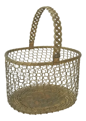 Vintage Hand Crafted Brass Chainlink Basket