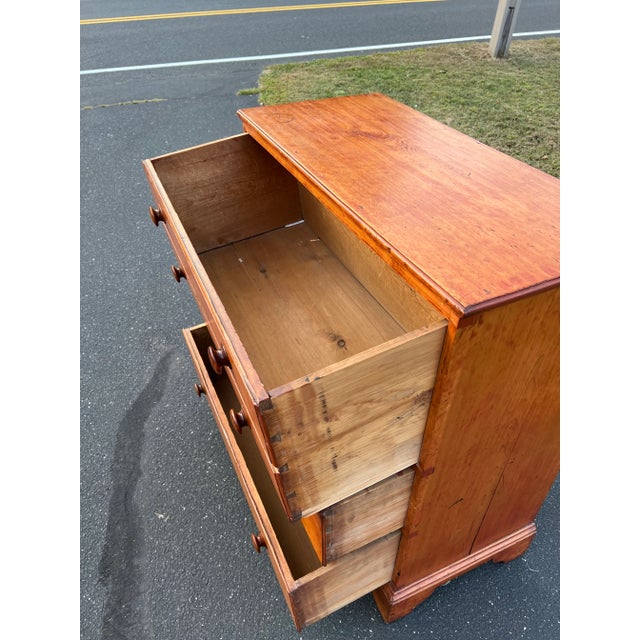 Antique Pine Chippendale Chest on Bracket Base With Double Drawer Dated 1808 For Sale - Image 10 of 11