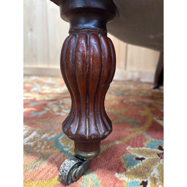 White Napoleon III Living Room Set in Mahogany with Rose Fabric, Set of 9 For Sale - Image 8 of 11