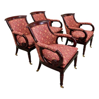 Hancock and Moore Jockey Club Chairs --- Set of 4 For Sale