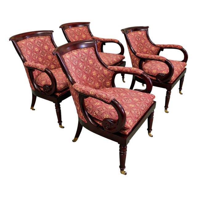 Hancock and Moore Jockey Club Chairs --- Set of 4 For Sale
