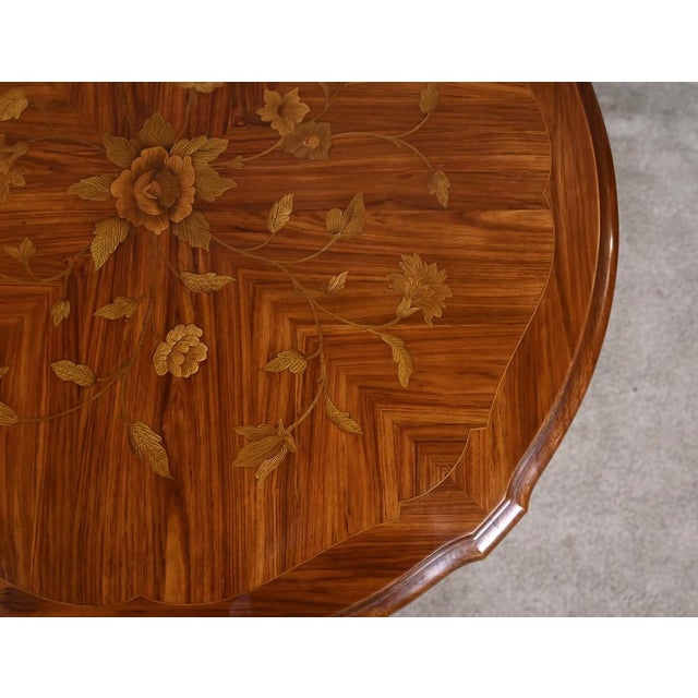 Wood Louis XV Style Marquetry Coffee Table For Sale - Image 7 of 18