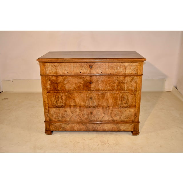 French Provincial 19th Century Burl Walnut Commode From France For Sale - Image 3 of 14